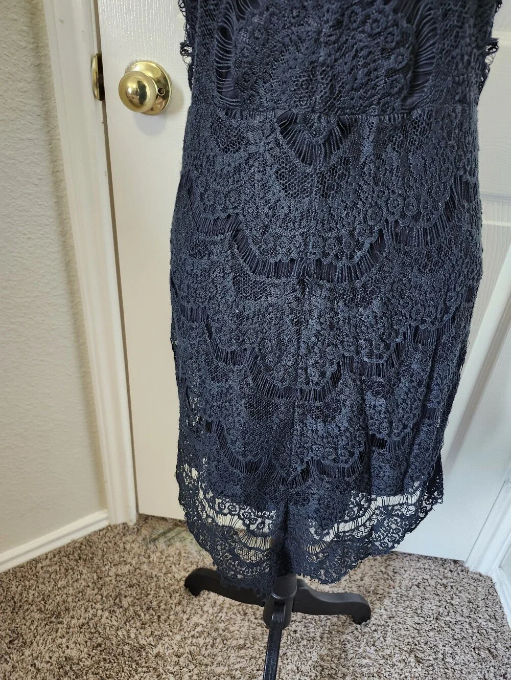 Free People Black Lace Midi Dress M